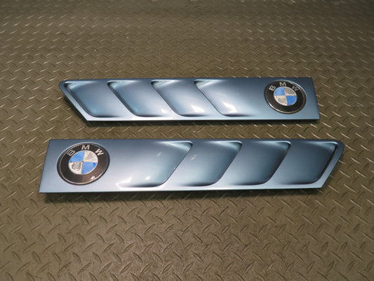96-02 BMW E36/7 Z3 Set of 2 Front Right & Left Fender Vent Trim Cover Blue OEM