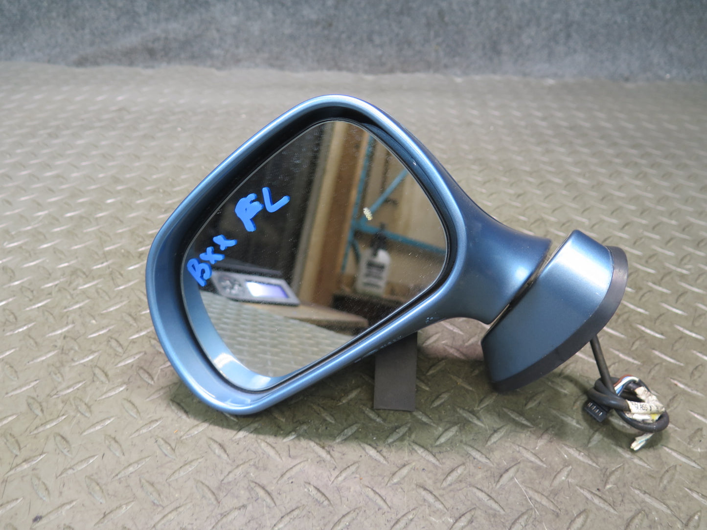 96-02 BMW E36/7 Z3 Front Left Exterior Side View Power Heated Mirror Blue OEM
