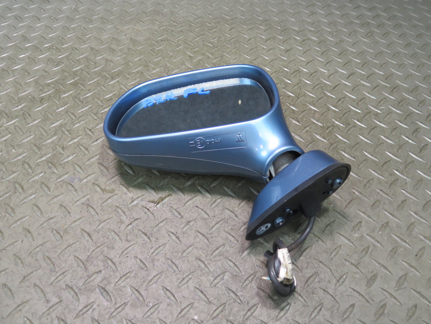 96-02 BMW E36/7 Z3 Front Left Exterior Side View Power Heated Mirror Blue OEM