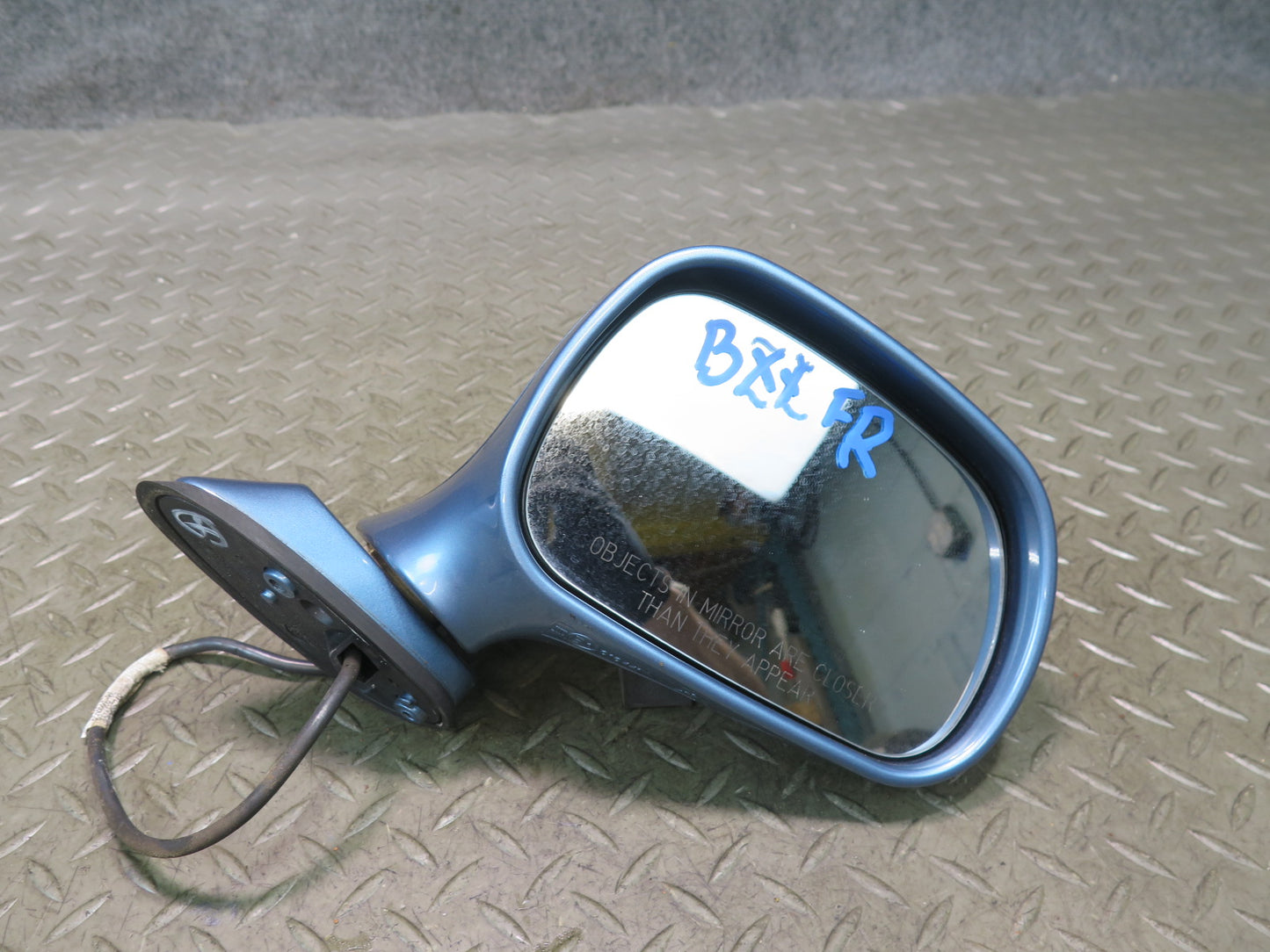 96-02 BMW E36/7 Z3 Front Right Exterior Side View Power Heated Mirror Blue OEM