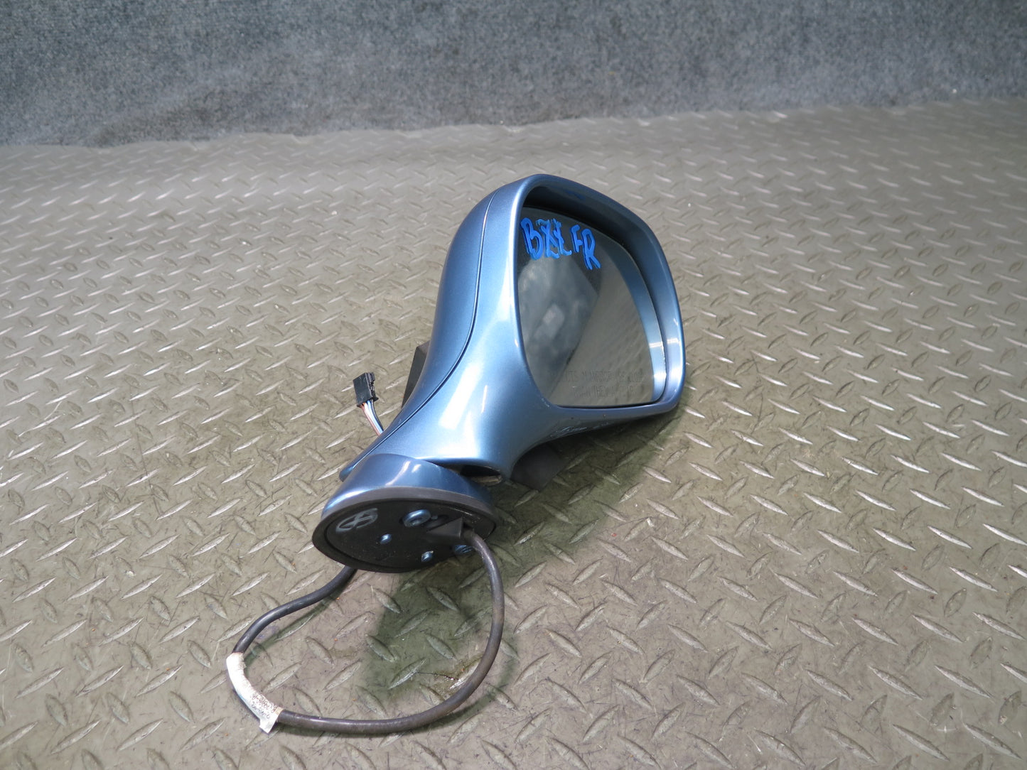96-02 BMW E36/7 Z3 Front Right Exterior Side View Power Heated Mirror Blue OEM