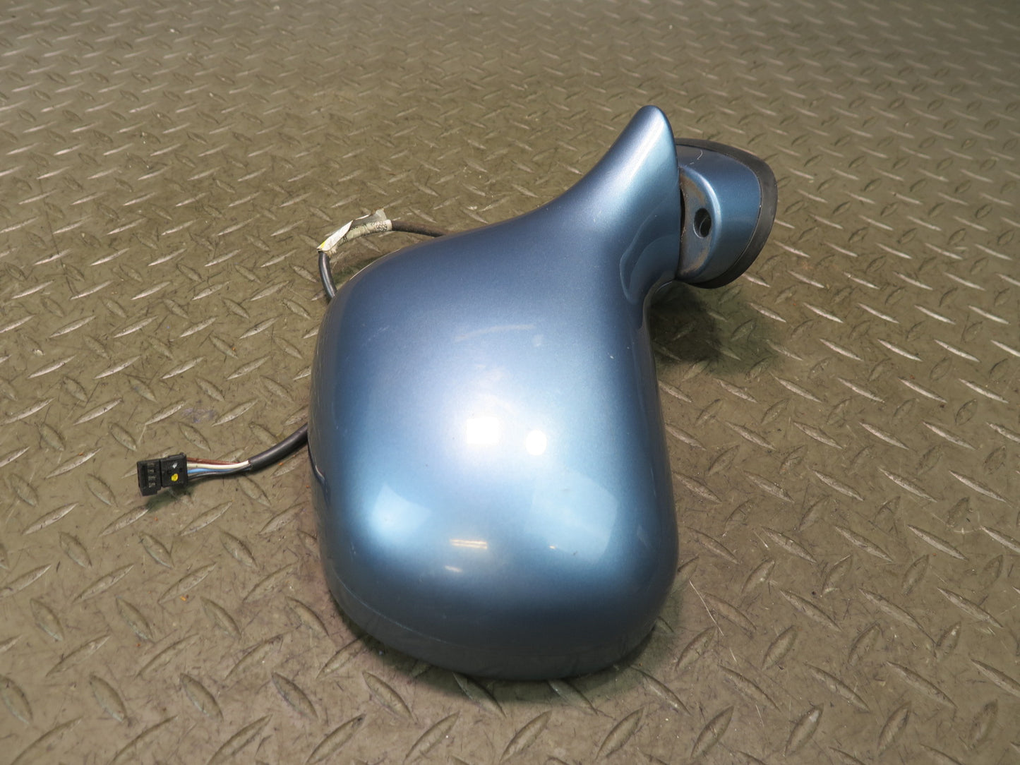96-02 BMW E36/7 Z3 Front Right Exterior Side View Power Heated Mirror Blue OEM