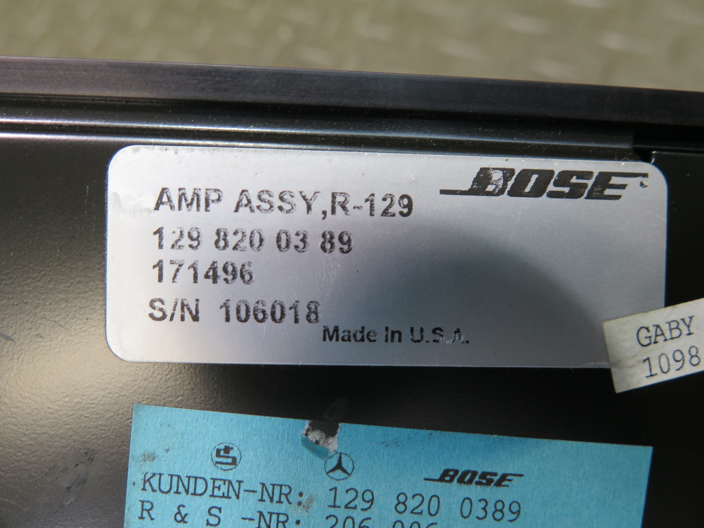 94-02 Mercedes R129 Sl-class Bose Audio System Amplifier AMP 1298200389 OEM