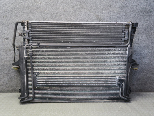 08-10 Porsche Cayenne 957 Turbo Engine Radiator A/C Condenser Cooling Fan Shroud