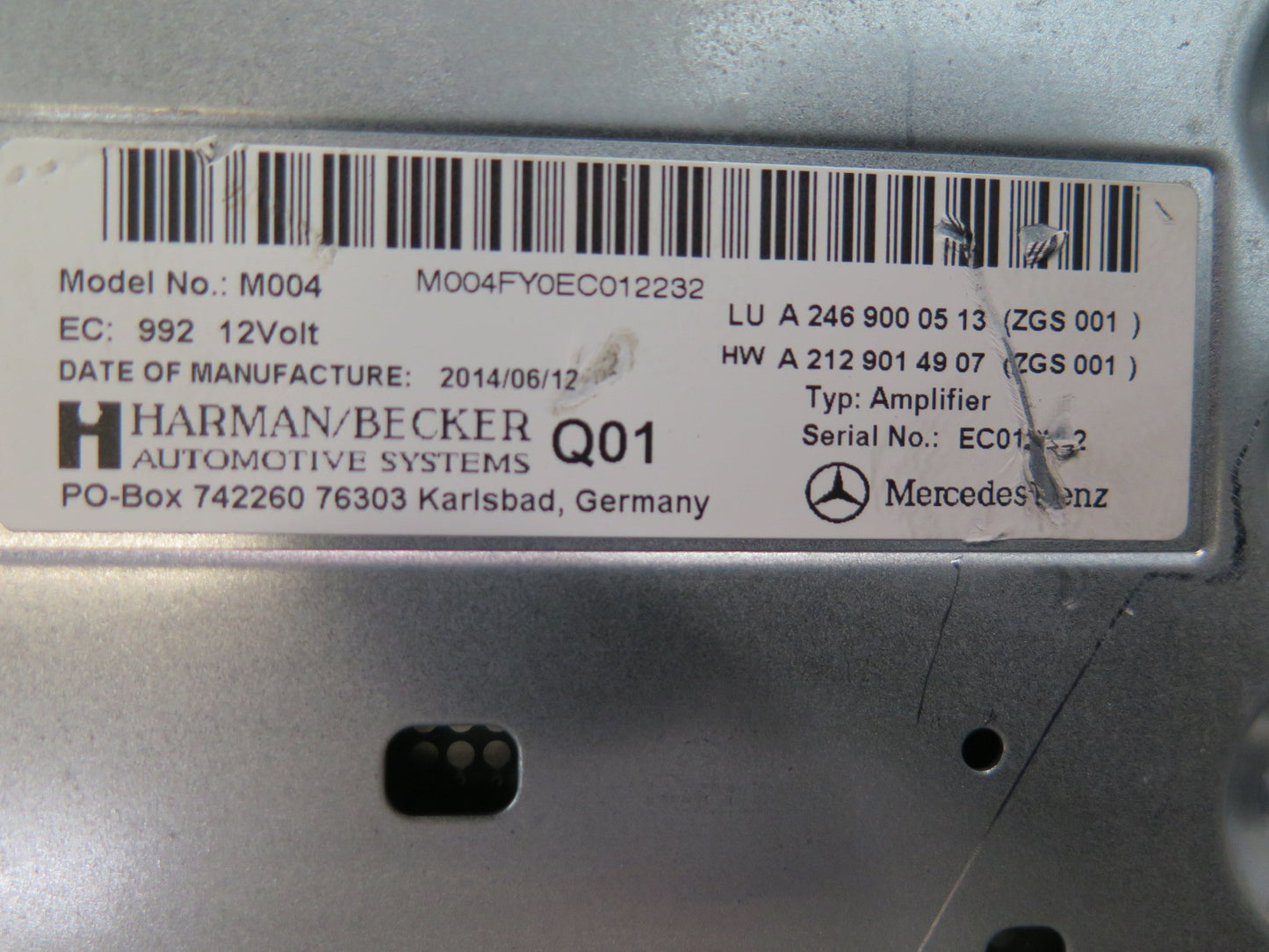 2012-2016 Mercedes R172 SLK Audio Sound Amplifier AMP Harman Becker