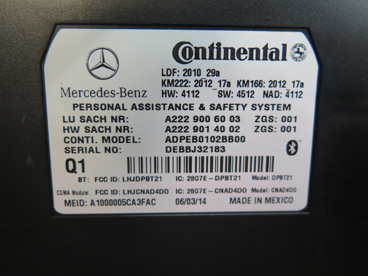 2012-2016 Mercedes R172 SLK Voice Phone Communication Control Module Unit