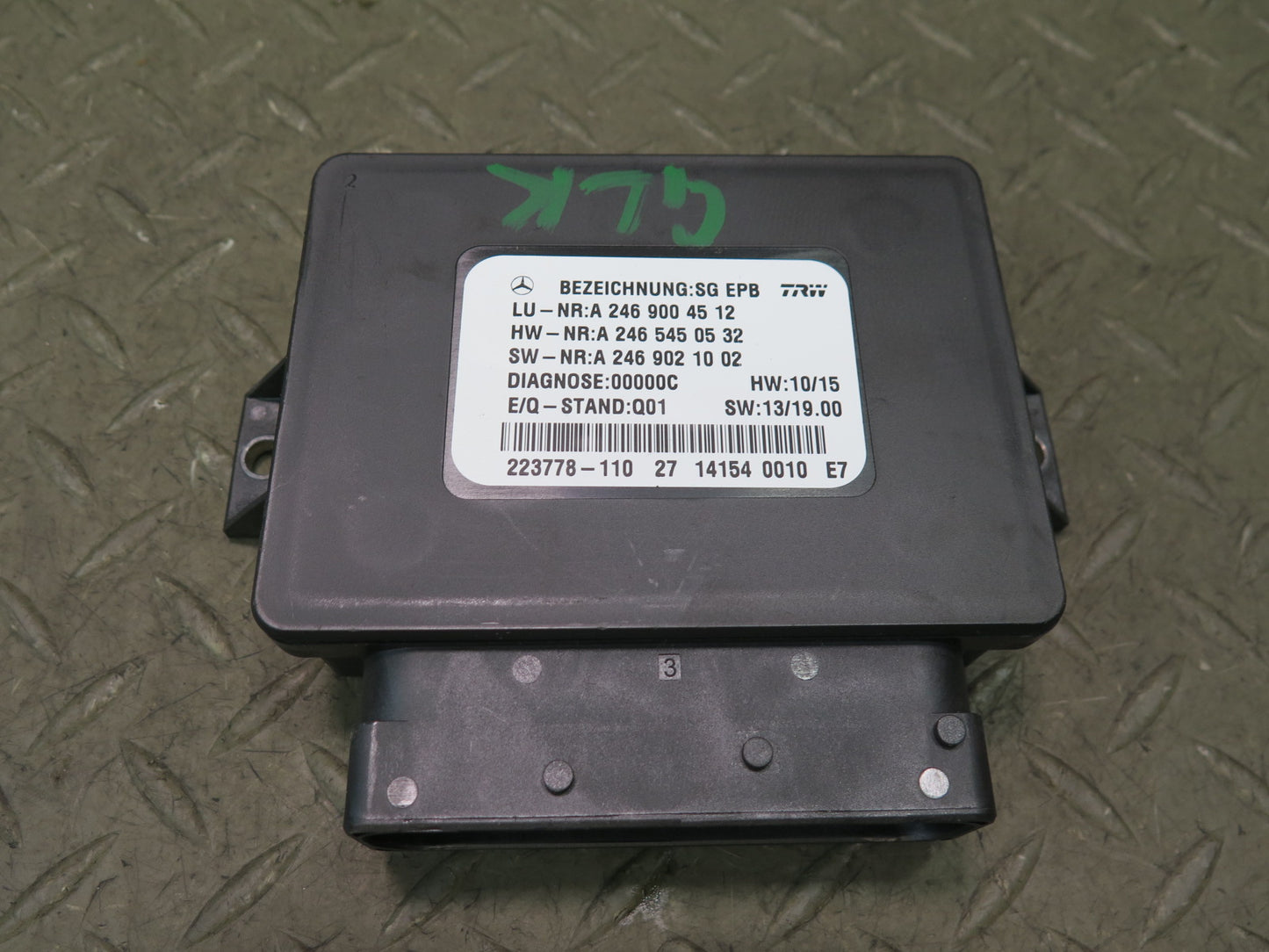 2012-2016 Mercedes R172 SLK Parking Brake Assist Control Module Unit A2469004512