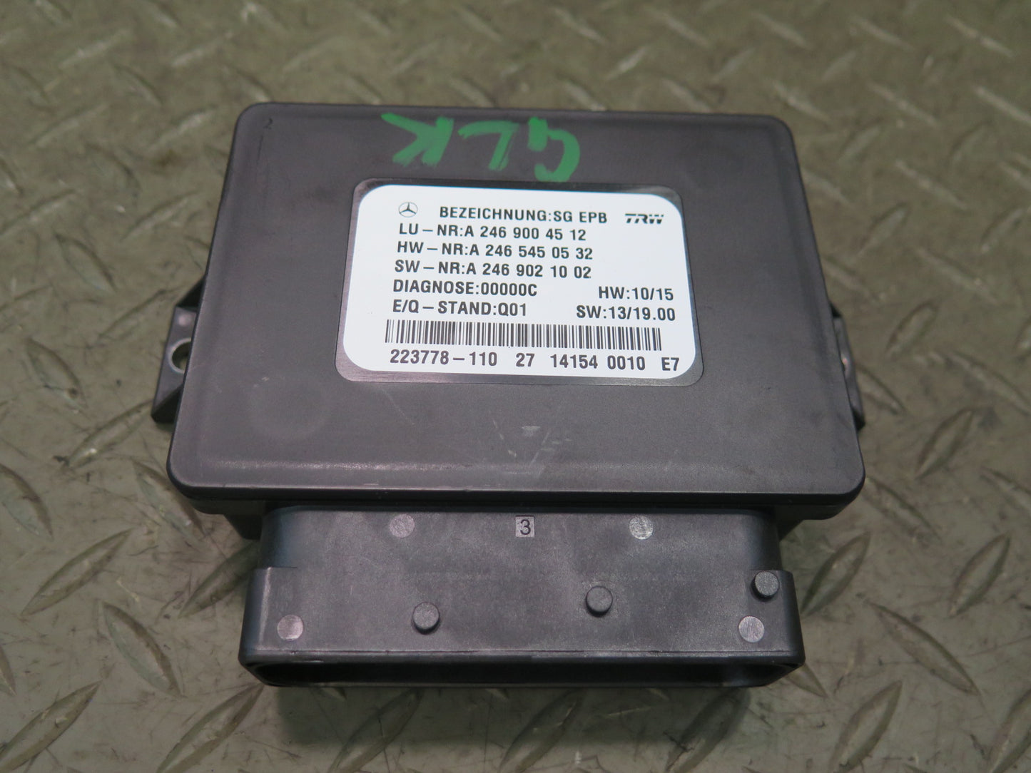 2012-2016 Mercedes R172 SLK Parking Brake Assist Control Module Unit A2469004512