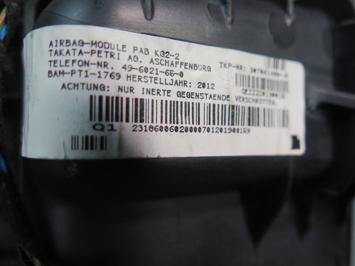 13-15 MERCEDES R231 SL550 FRONT RIGHT PASSENGER SIDE DASH SRS AIRBAG OEM
