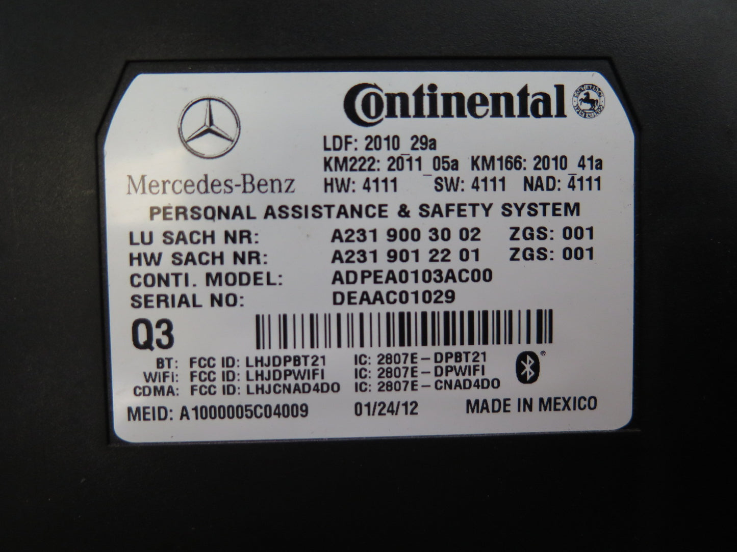 13-20 Mercedes R231 SL550 Communication Control Module 2319003002 OEM