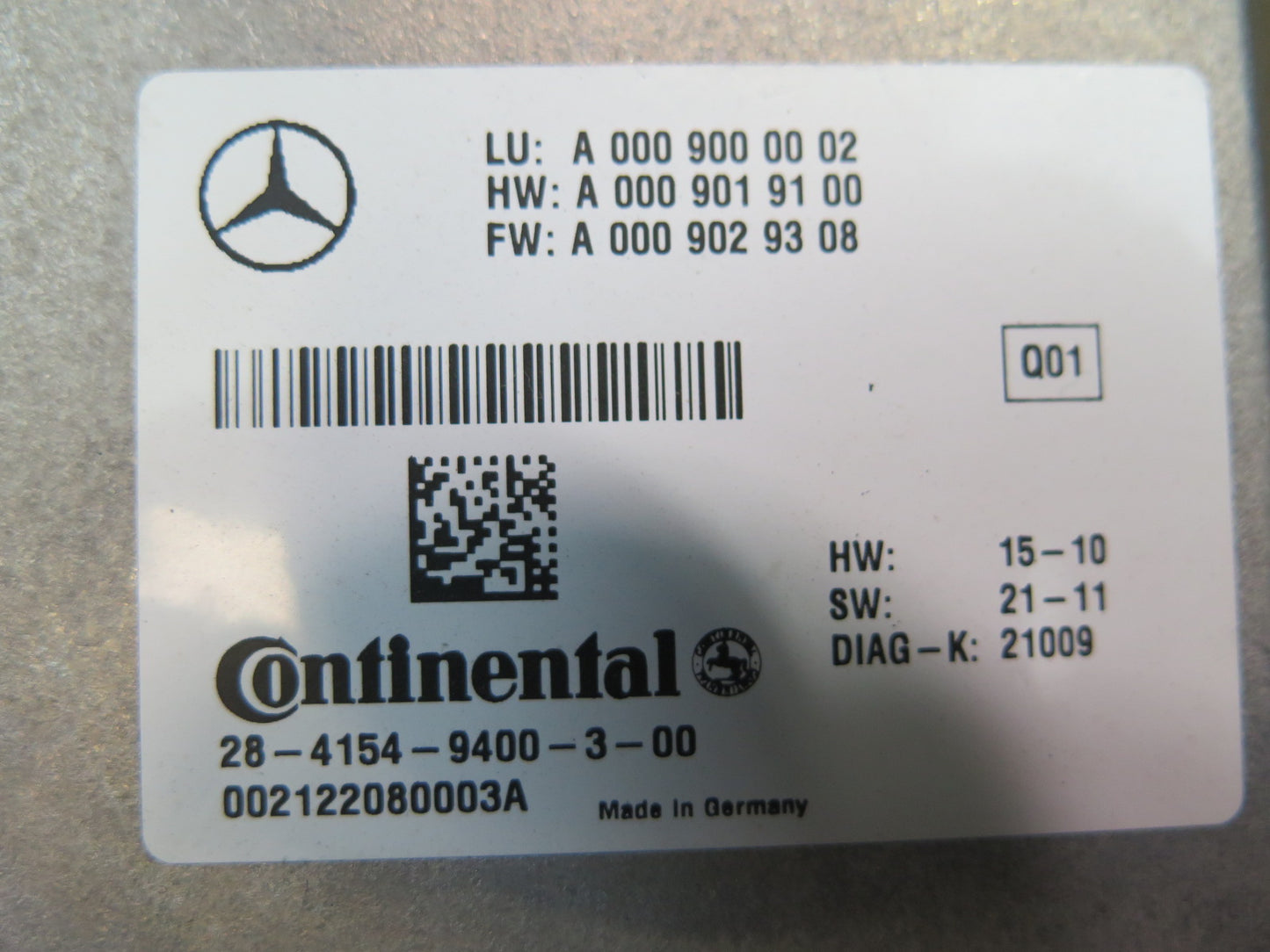 13-20 Mercedes R231 SL550 Video & Radar Parking Control Module 0009000002 OEM