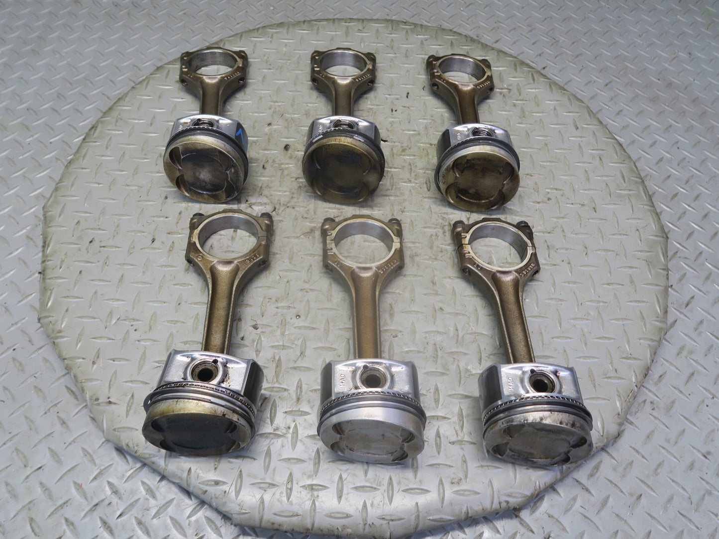 01-03 VW Eurovan T4 2.8L AXK Set of 6 Engine Piston Connecting Rod 136K OEM