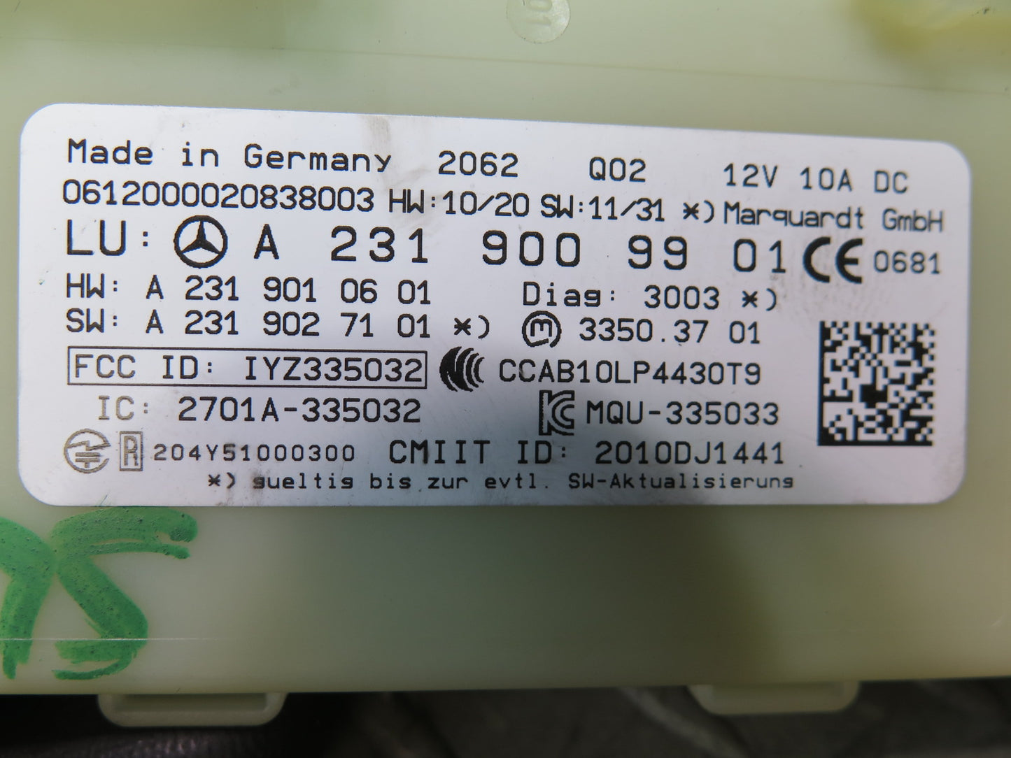 13-20 Mercedes R231 SL550 Keyless Entry Door Control Module 2319009901 OEM
