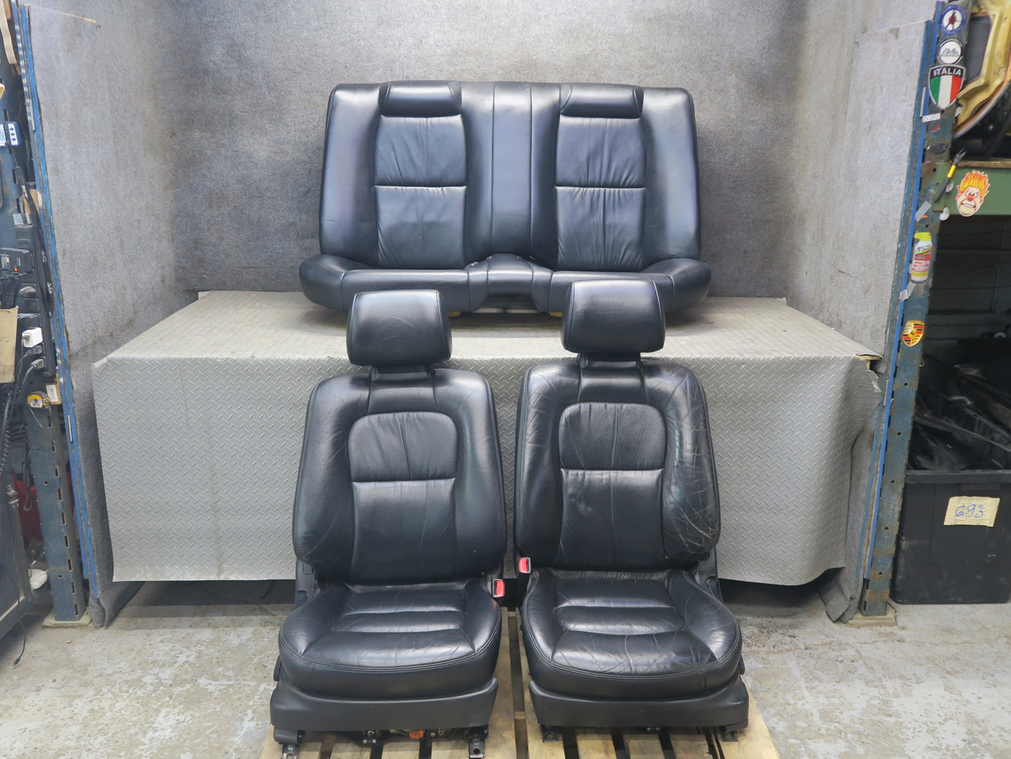 97-00 Lexus Lexus SC300 SC400 UZZ30L Front & Rear Leather Seat Black Set OEM