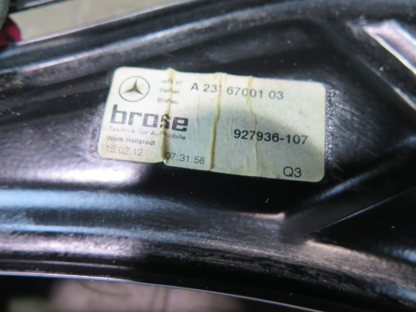 13-20 Mercedes R231 Sl-class Rear Left Window Regulator w Motor 2316700103 OEM