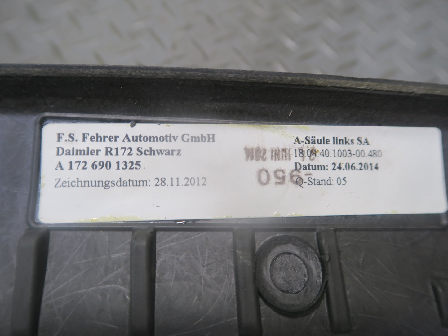 2012-2016 Mercedes R172 SLK Right Left Side A-pillar Trim Cover Panel Black Set