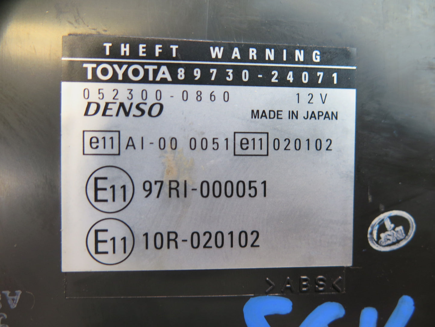 2006 Lexus Z40 SC430 Anti Theft Warning Locking Control Module 89730-24071 OEM