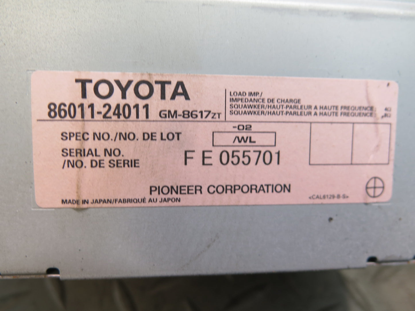 04-06 Lexus UZZ40L SC430 GPS Navigation DVD Player Control Unit 86841-50090 OEM