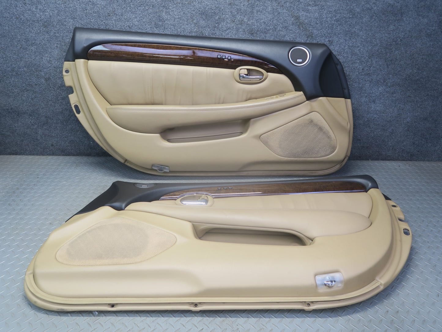 06-07 Lexus SC430 Set of 2 Left & Right Door Interior Trim Cover Panel Camel OEM