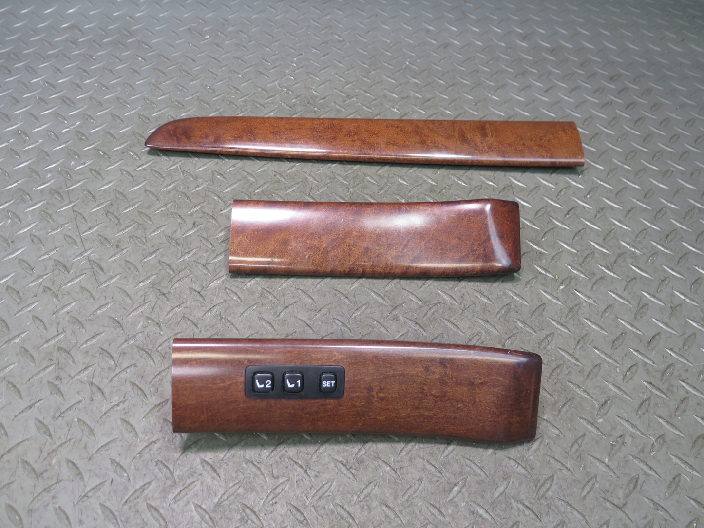 97-00 Lexus UZZ30L SC300 SC400 Set of 3 Door Wood Trim Bezel Cover Panel OEM