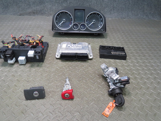 2008 VW Golf MK5 R32 3.2L Cbra Engine ECU Speedo Ignition Theft Lock KEY Set OEM