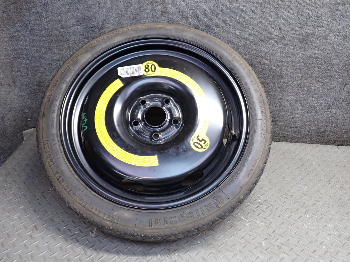 06-09 VW Golf MK5 R32 Spare Tire R18" Wheel 18x3.5 ET25.5 1K0601027B OEM
