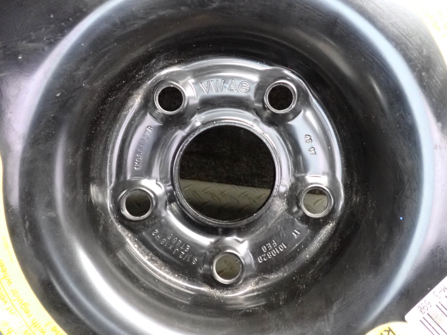 06-09 VW Golf MK5 R32 Spare Tire R18" Wheel 18x3.5 ET25.5 1K0601027B OEM