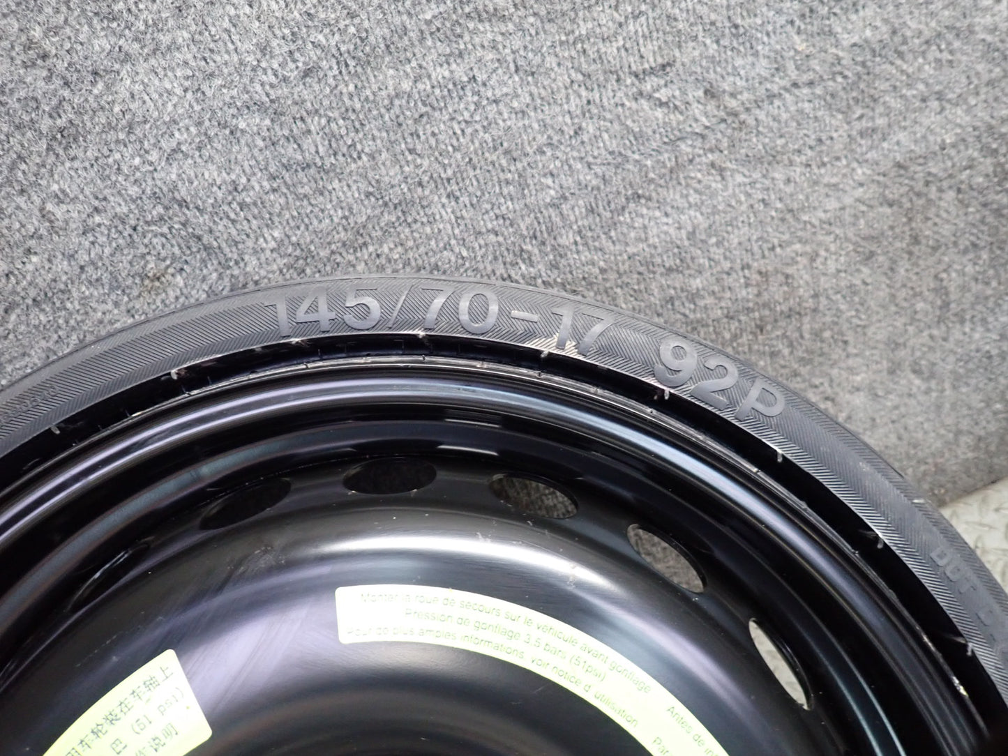 2012-2020 Mercedes R172 Rear Spare R17" Wheel Tire 17x4.5J ET12 145/70