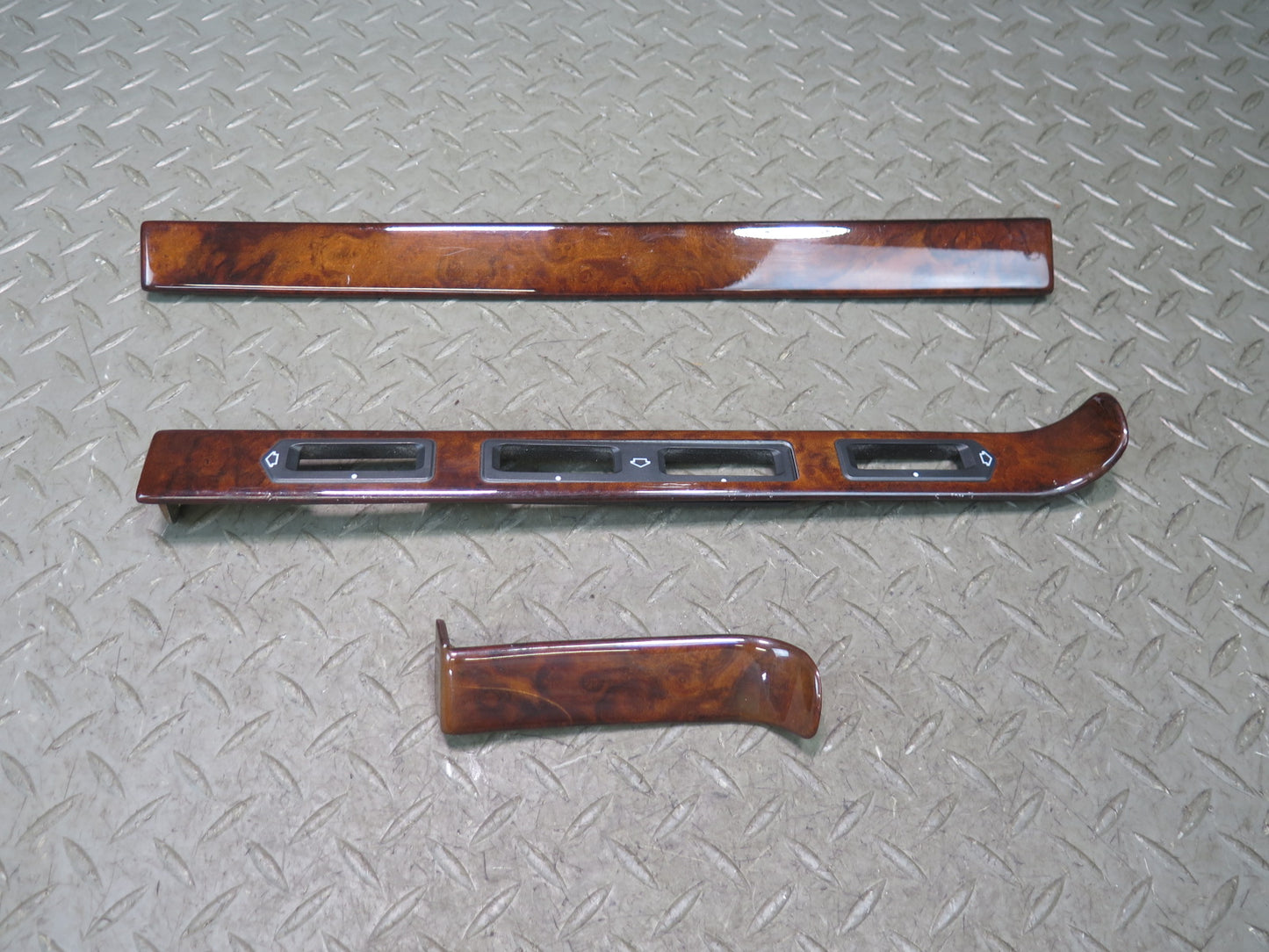 94-95 Mercedes W140 C140 S420 S500 Set of 3 Dash Wood Trim Bezel Cover Panel OEM