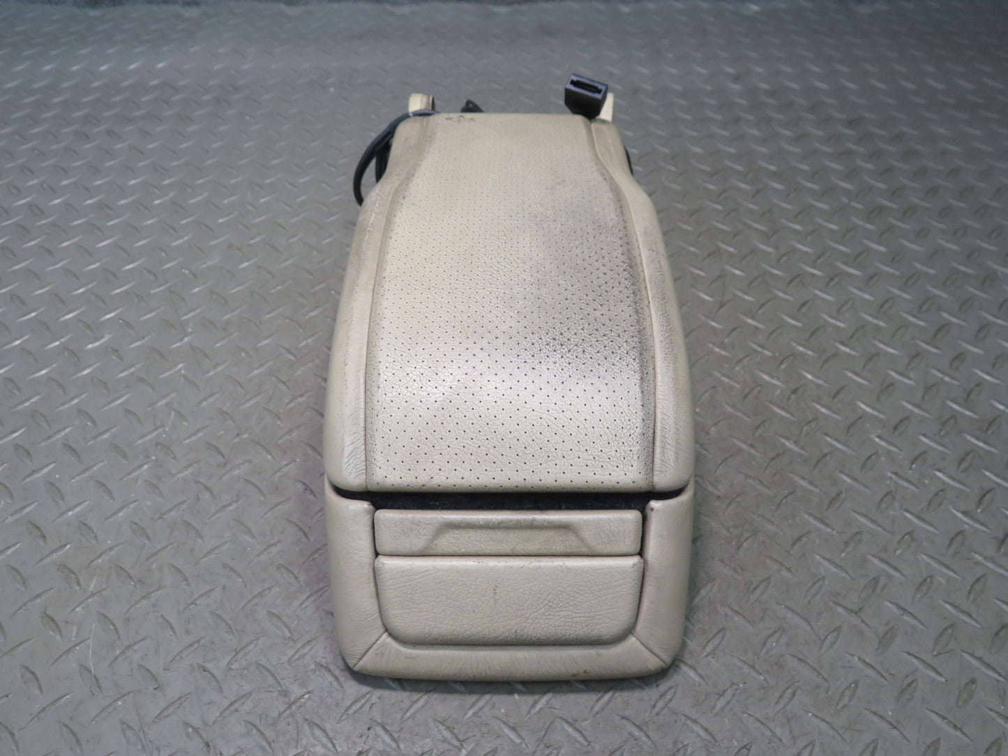 94-99 Mercedes W140 S420 S500 Center Console Armrest Phone Storage Lid Beige OEM