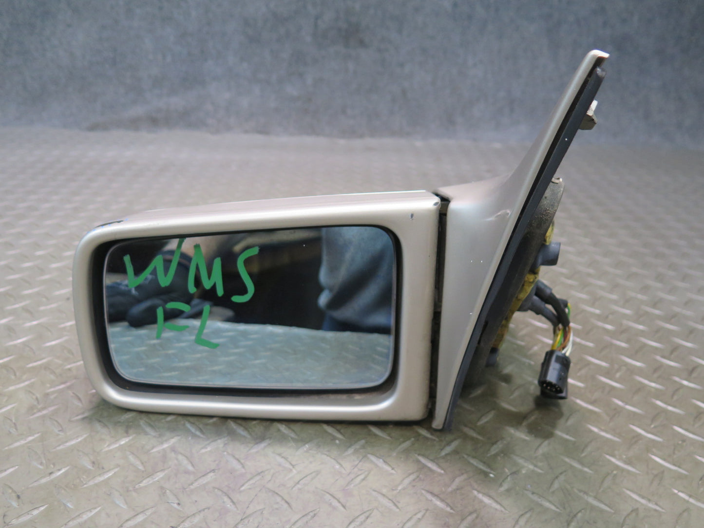 94-95 Mercedes W140 S500 Front Left Door Side View Heated Power Mirror Damaged