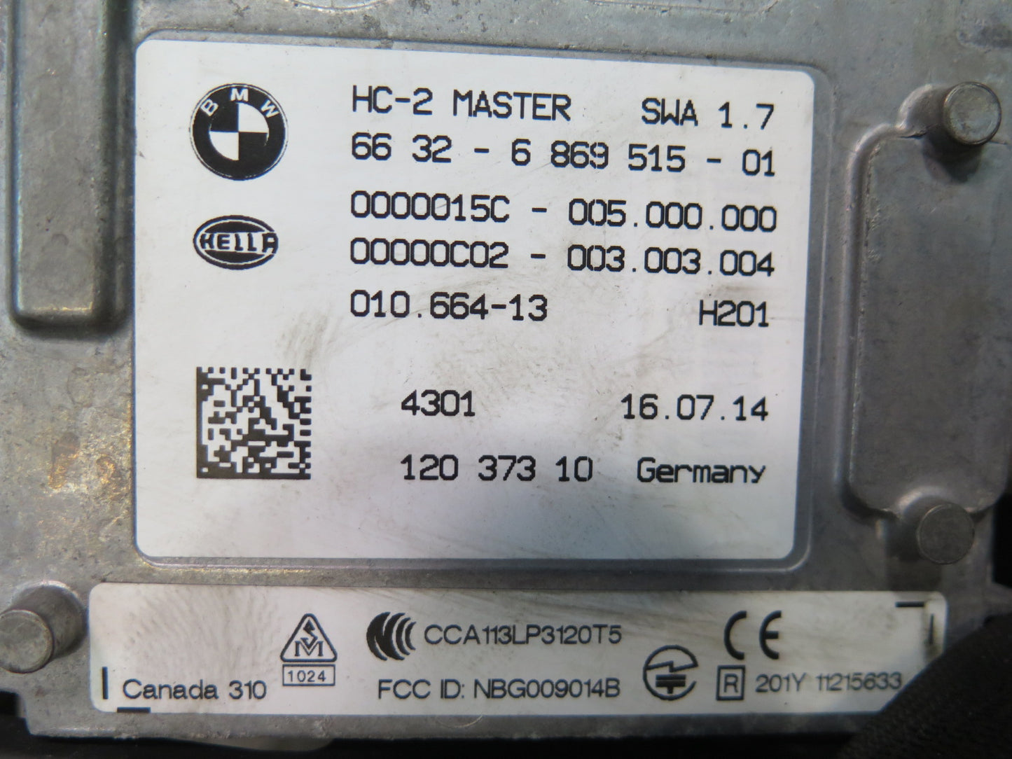 2015-2020 BMW F82 F83 M4 Rear Right Left Side Lane Departure Control Module Set