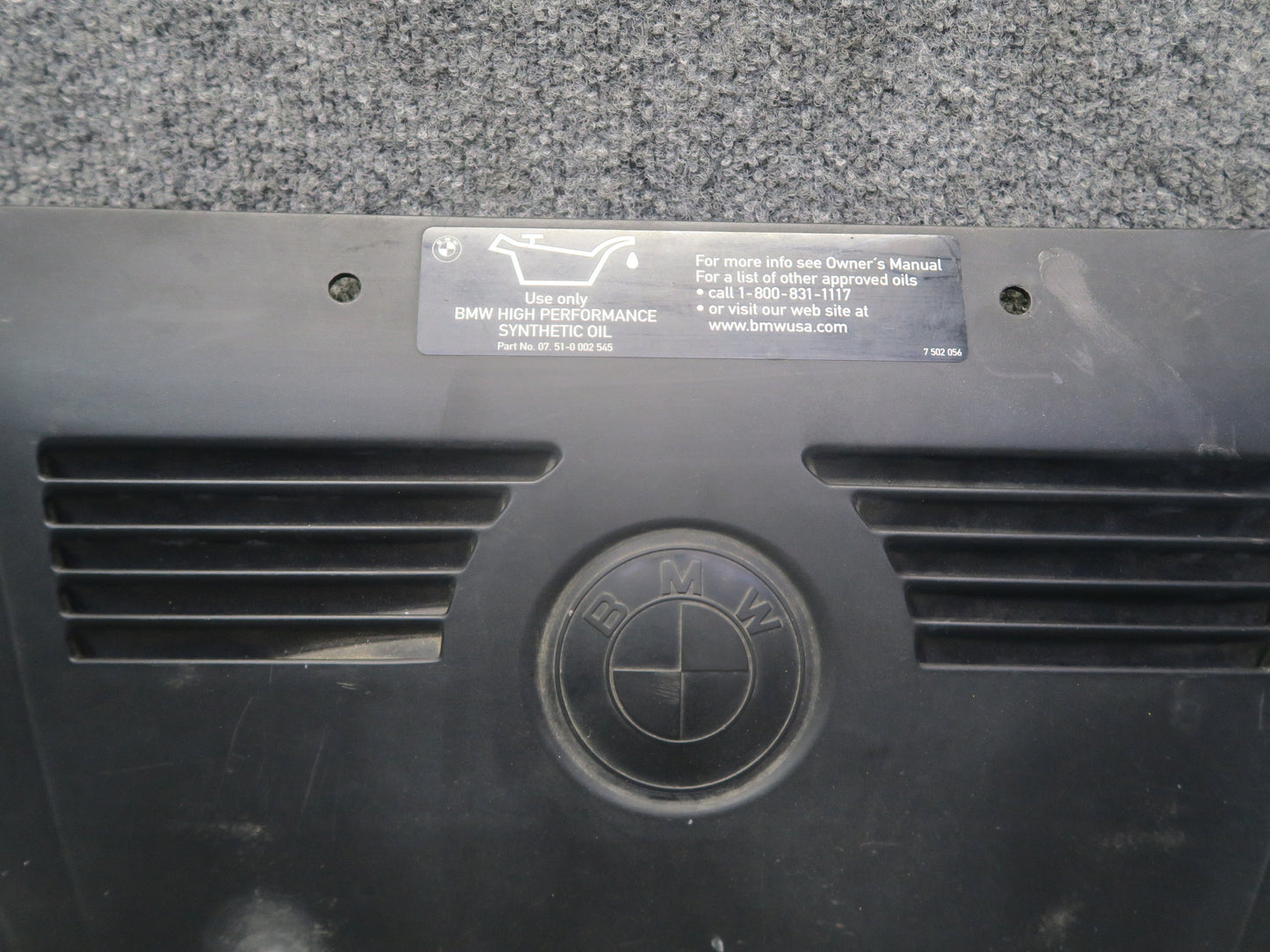 03-08 BMW E85 Z4 Engine Upper Trim Cover Panel OEM