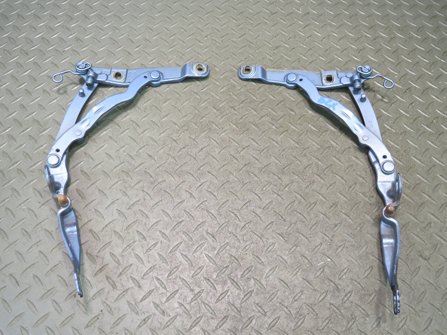 03-08 BMW E85 Z4 Set of 2 Rear Left & Right Trunk Hinge Maldives Blue OEM