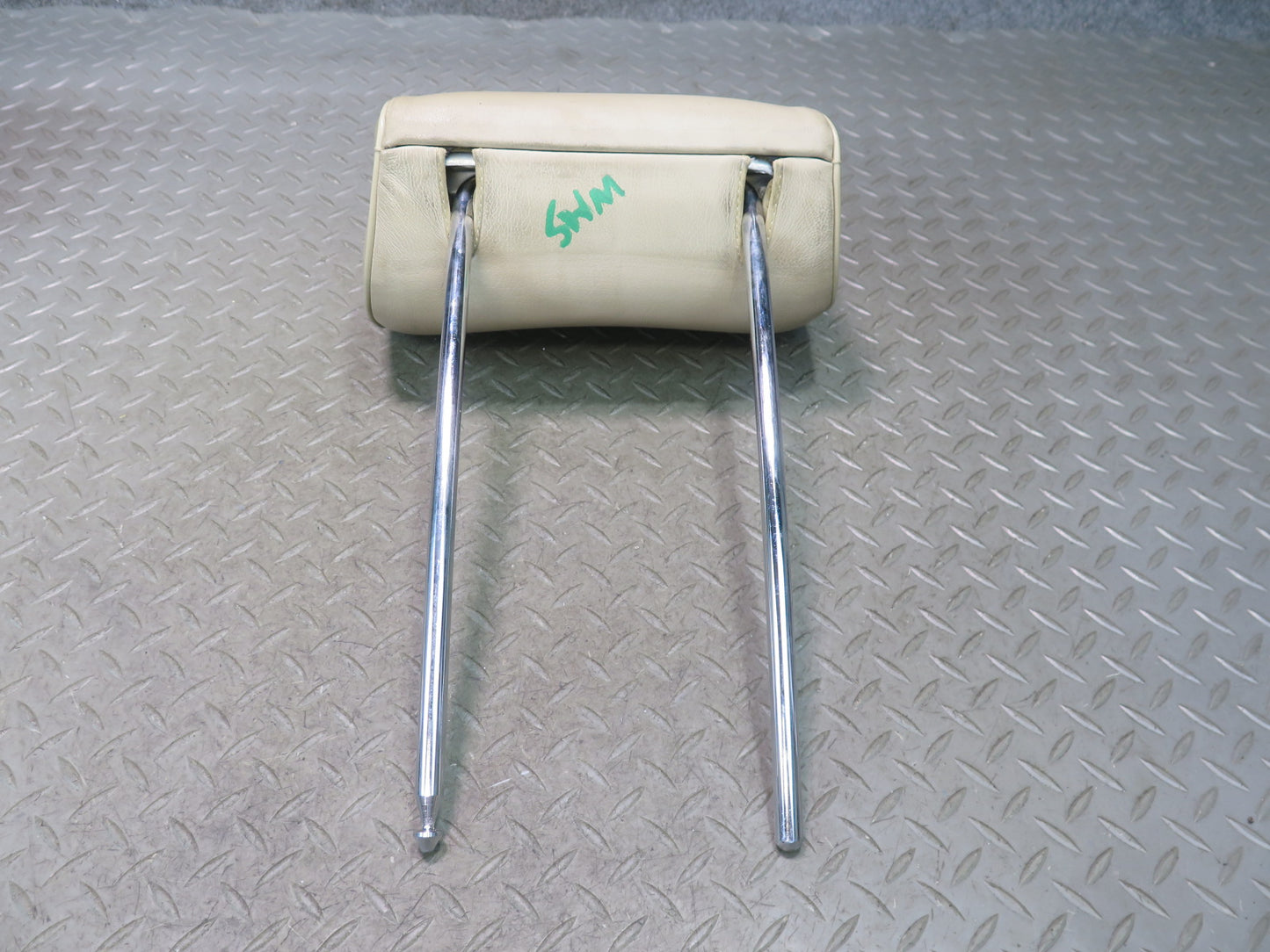 94-99 Mercedes W140 Set of 2 Front Left & Right Seat Leather Headrest Beige OEM