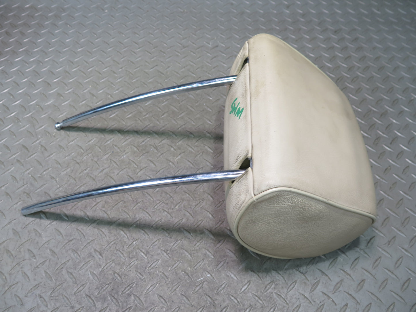 94-99 Mercedes W140 Set of 2 Front Left & Right Seat Leather Headrest Beige OEM