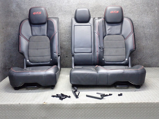 2013-2018 Porsche Cayenne 958 GTS Front & Rear Leather Alcantara Black Seat Set