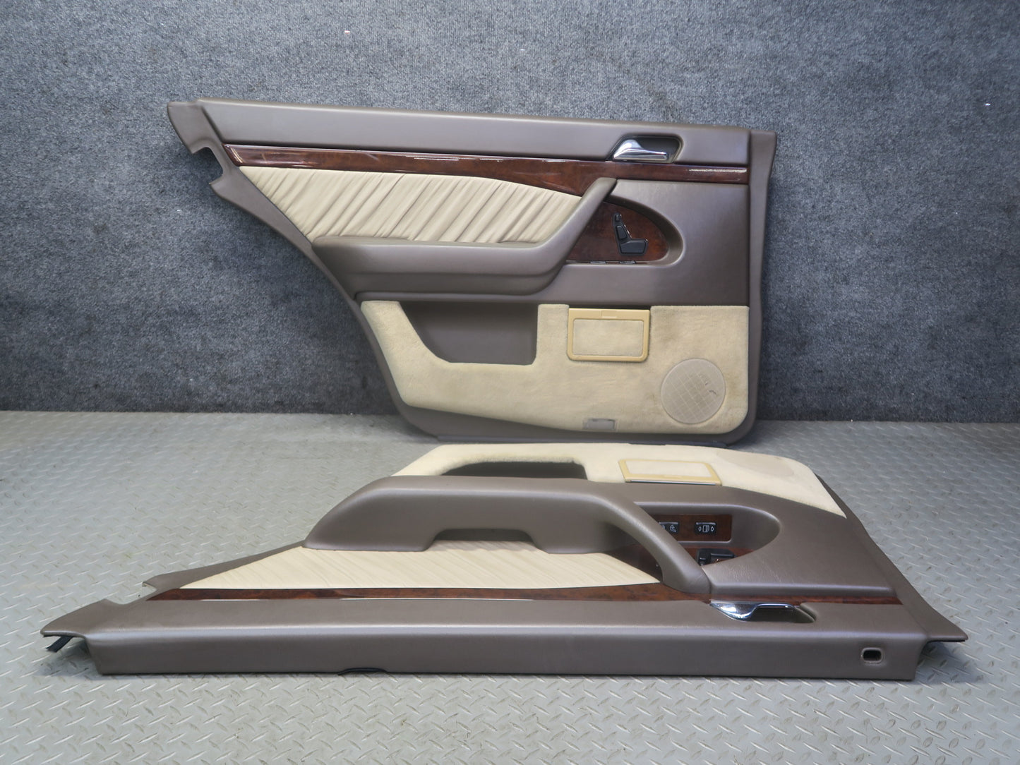 94-99 Mercedes W140 S500 Rear Left & Right Door Interior Trim Panel Set OEM