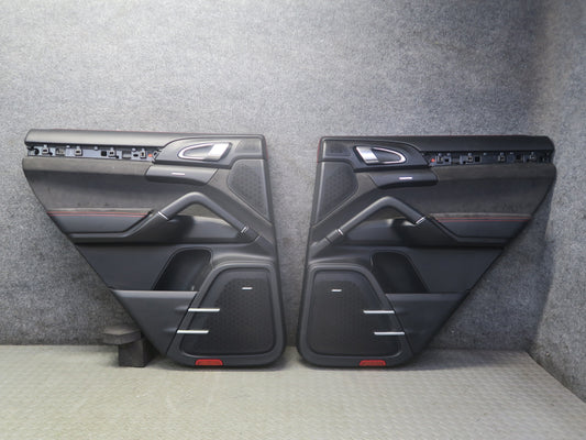 2013-2018 Porsche Cayenne 958 GTS Set of 2 Rear Door Alcantara Trim Panel Black