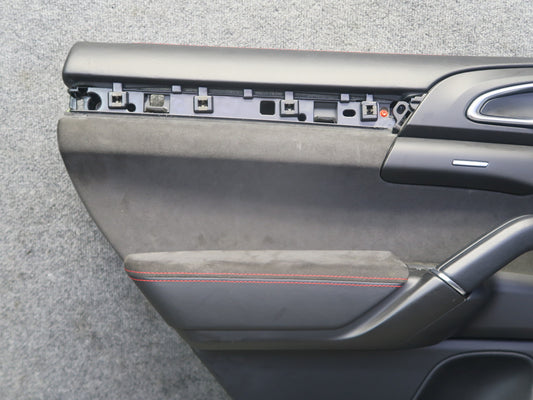 2013-2018 Porsche Cayenne 958 GTS Set of 2 Rear Door Alcantara Trim Panel Black