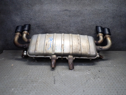 2013-2014 Porsche Cayenne 958 GTS 4.8L Rear Exhaust Muffler W/ Black Dual Tips