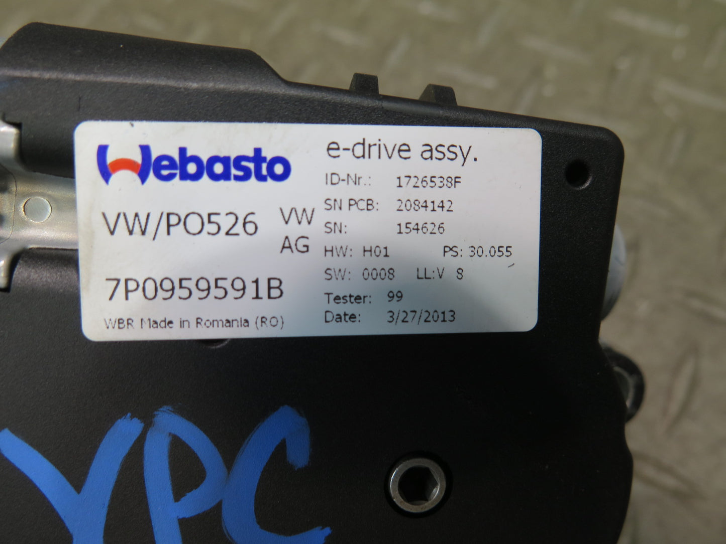 2011-2018 Porsche Cayenne 958 Rear Panoramic Sunroof Drive Motor Set