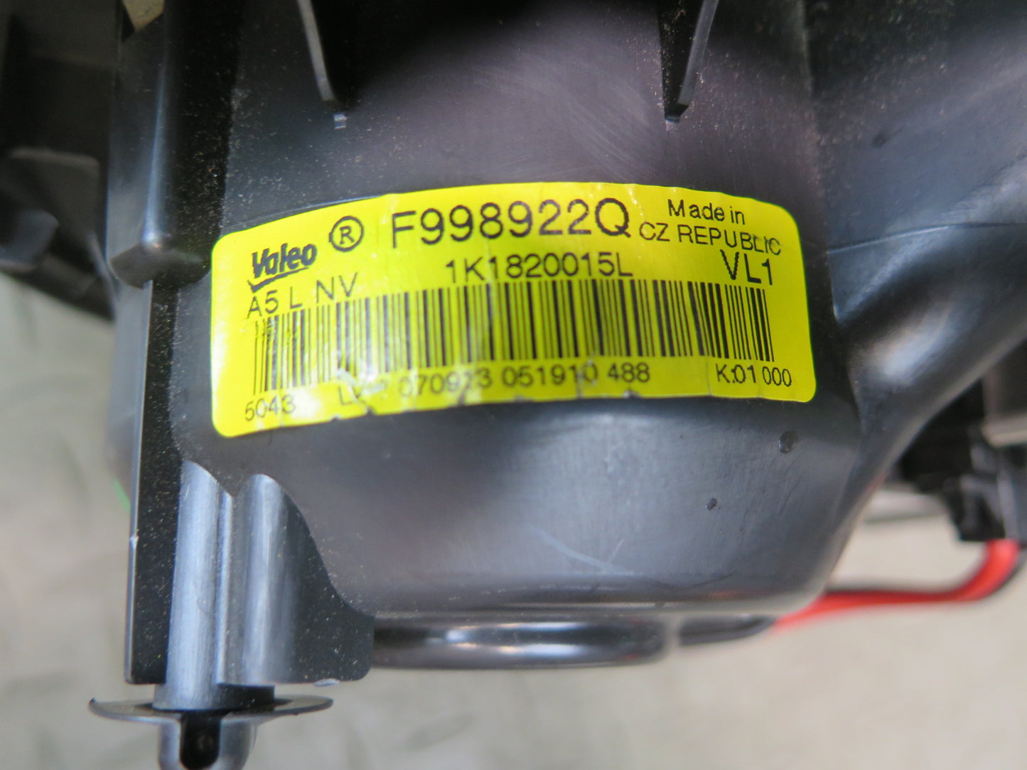 09-15 Audi TT S 8J Hvac A/C Heater Blower Motor Fan 1K1820015L OEM
