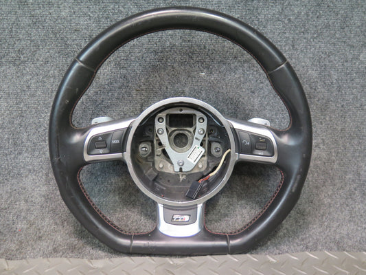 09-15 Audi TT S 8J A/T Sport Leather Steering w Paddles Black 8J0419091L OEM
