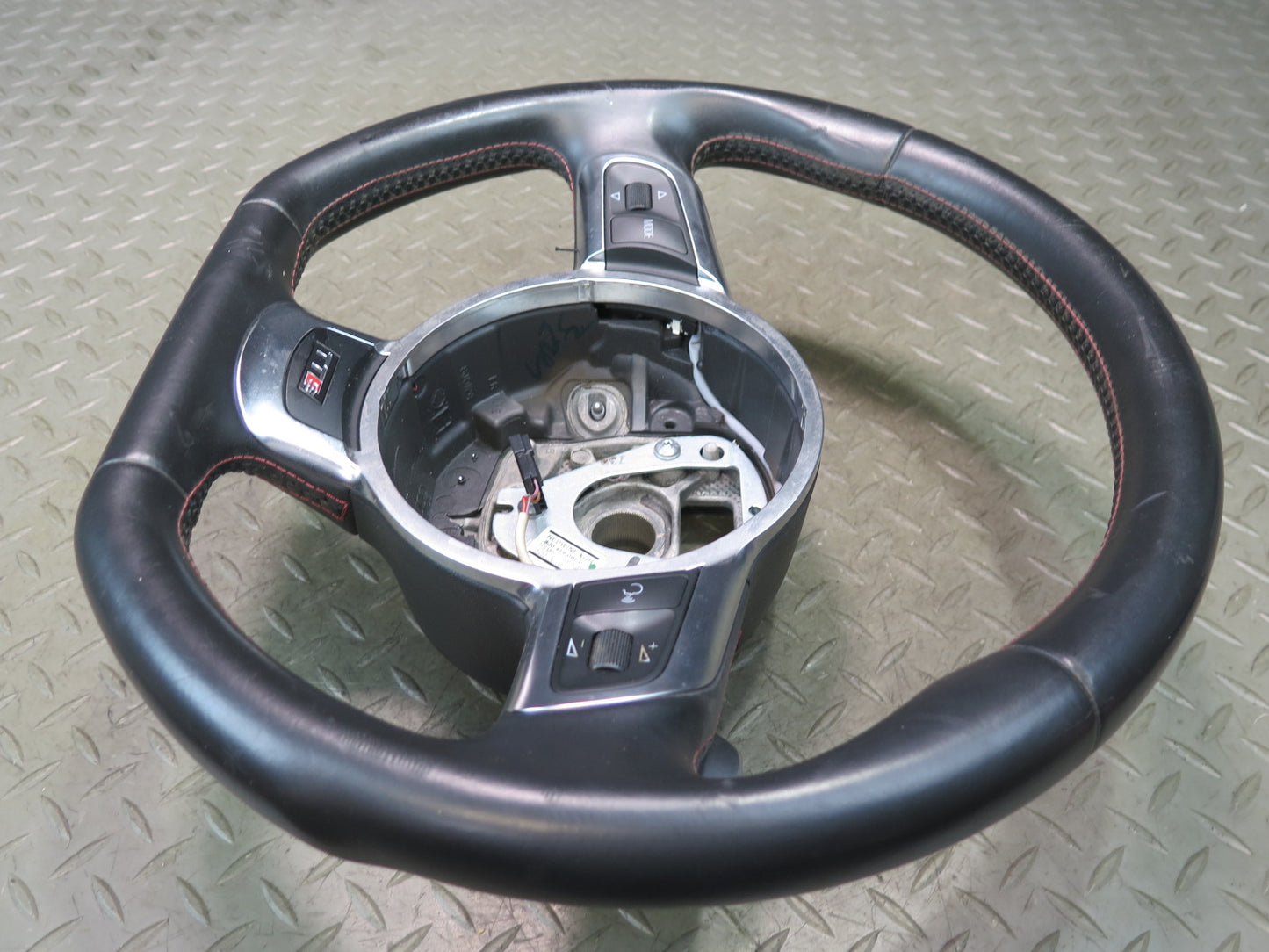 09-15 Audi TT S 8J A/T Sport Leather Steering w Paddles Black 8J0419091L OEM