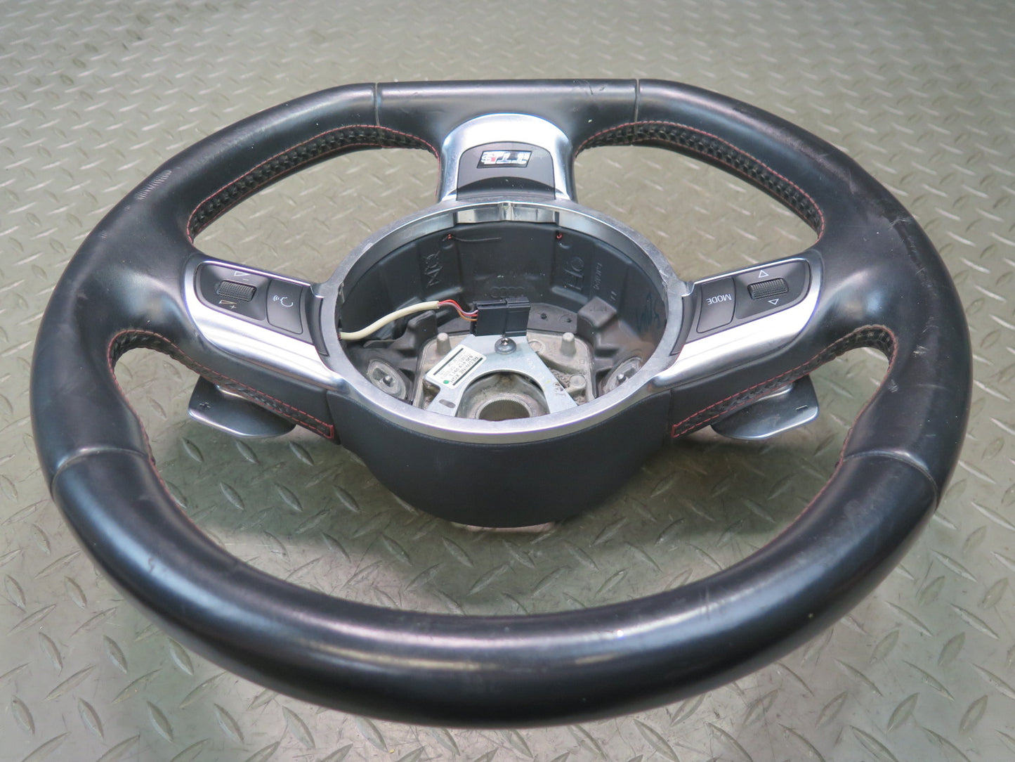 09-15 Audi TT S 8J A/T Sport Leather Steering w Paddles Black 8J0419091L OEM