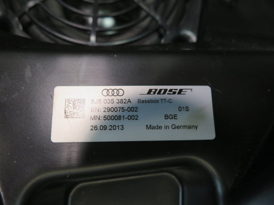 08-15 Audi TT S 8J Coupe Rear Left Subwoofer Speaker Bose 8J8035382A OEM