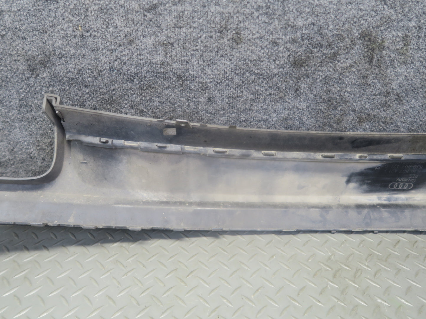 11-15 Audi TT S 8J Rear Bumper Lower Valance Black 8J0807421G OEM