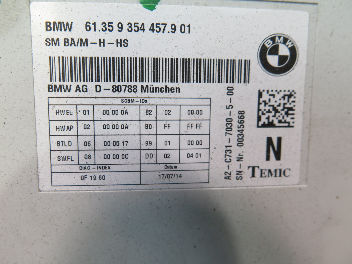 2012-2020 BMW F30 F82 F83 M4 Front Right Pass Side Seat Control Module Unit