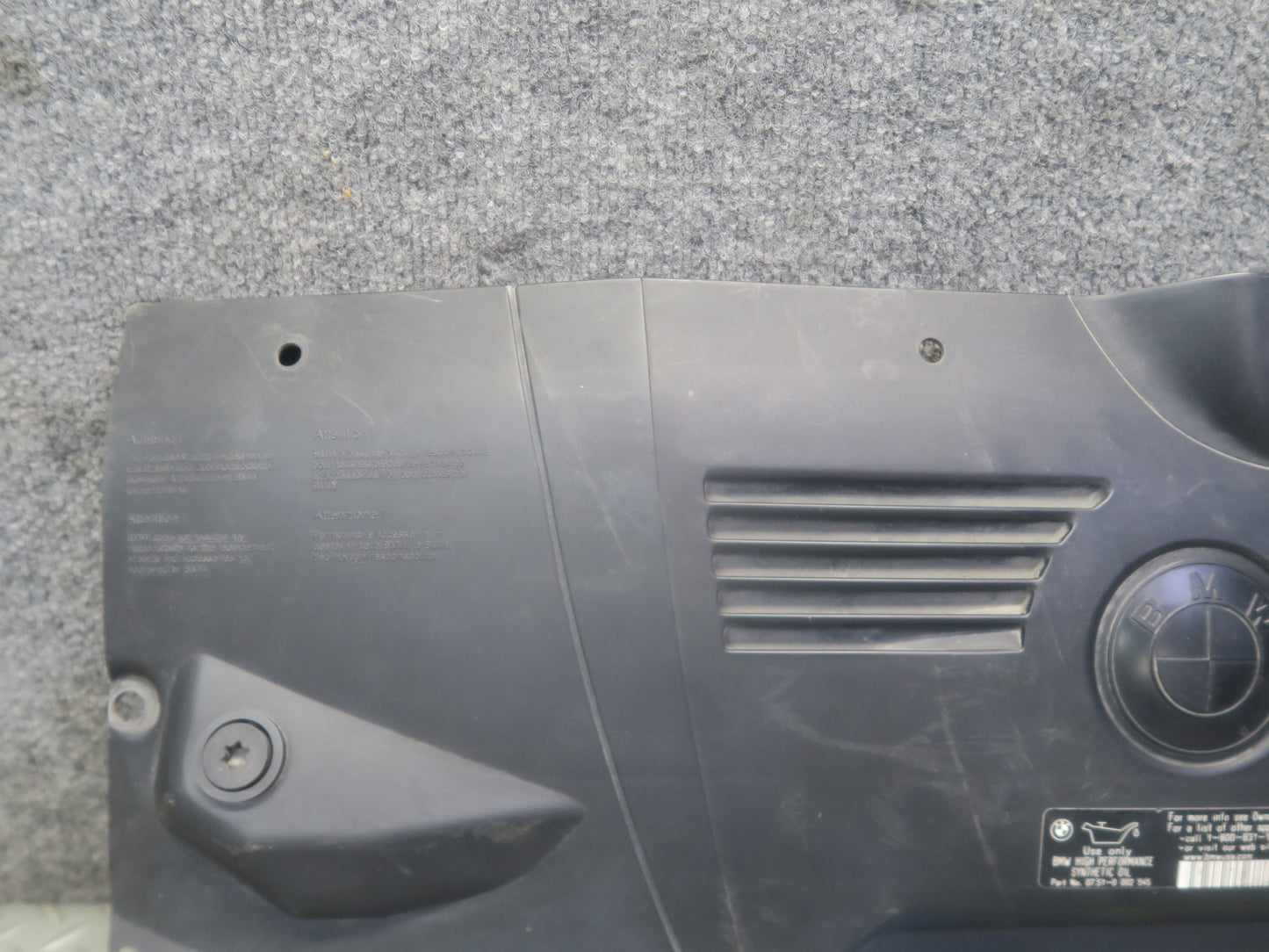 03-08 BMW E85 Z4 Engine Upper Trim Cover Panel OEM